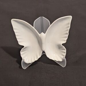 White Ceramic Butterfly Trinket Dish